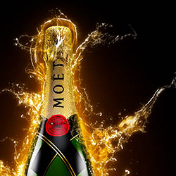 Advertising product retouching of Moet Chandon champagne by Zeeto