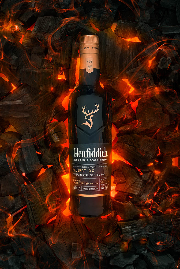 Creative advertising image retouching of Glenfiddich by Zeeto