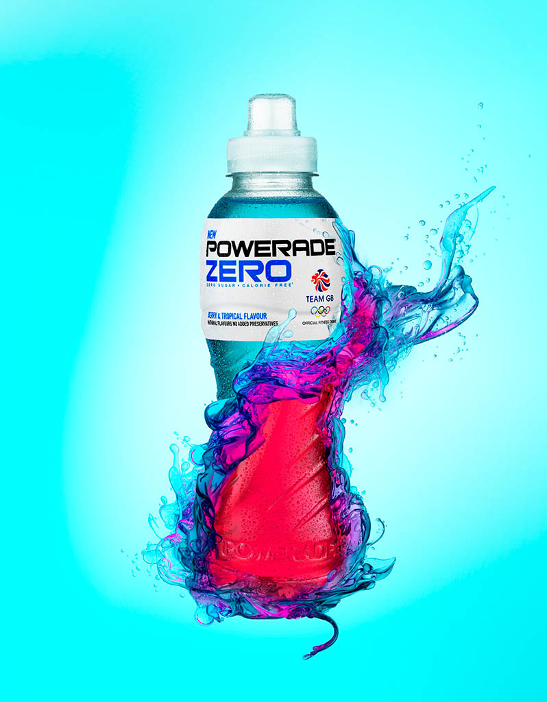 Creative advertising image retouching of Powerade sports drink by Zeeto