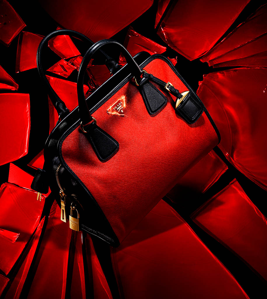 Creative advertising image retouching of Prada Bag by Zeeto