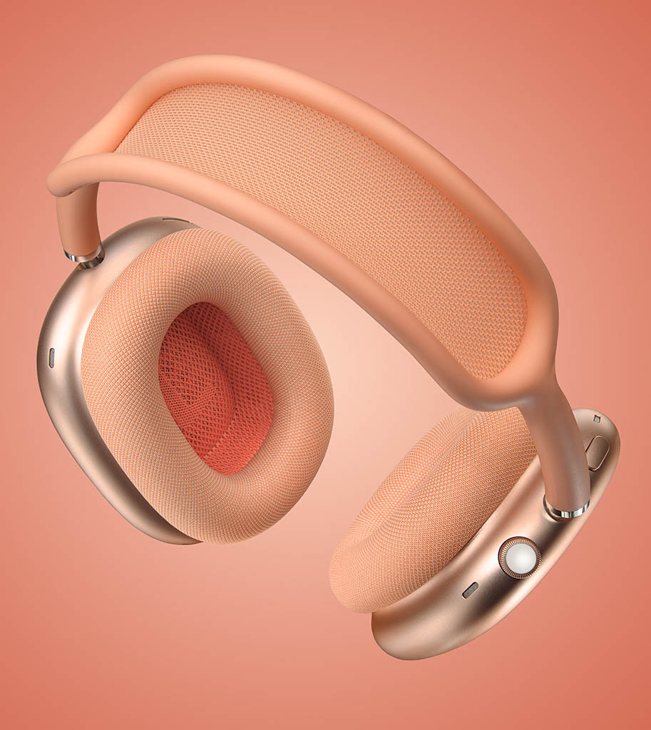 High-end advertising image retouching of Apple AirPods Max by Zeeto