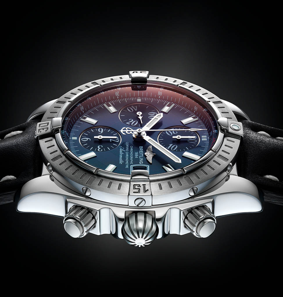 High-end advertising image retouching of Breitling watch by Zeeto