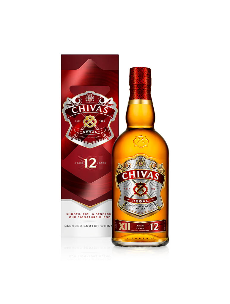 High-end advertising image retouching of Chivas Regal whisky bottle by Zeeto