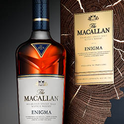 High-end product retouching of Macallan Enigma whisky set by Zeeto