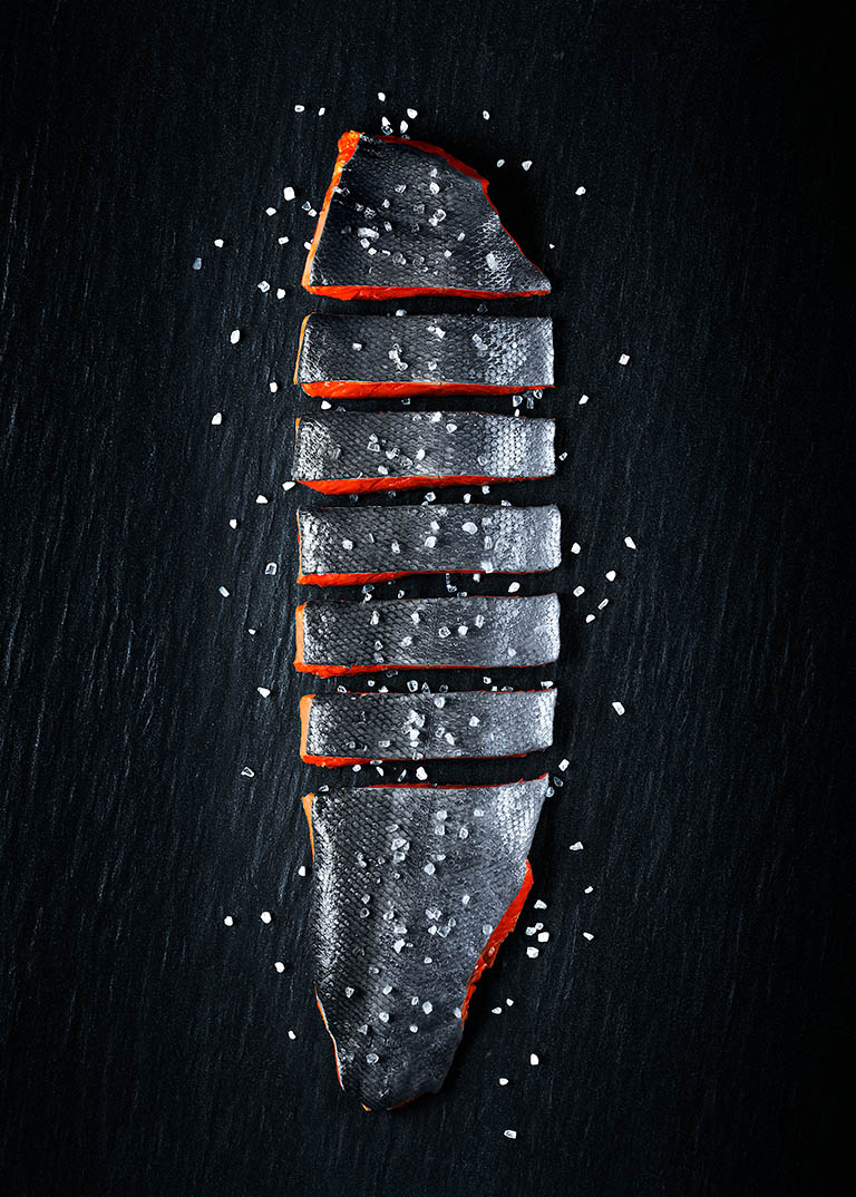 High-end advertising image retouching of Salmon by Zeeto