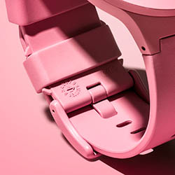 High-end product retouching of Swatch Pink by Zeeto