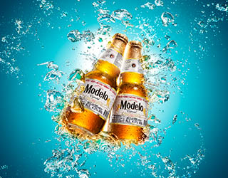 Professional retouching of Modelo Special advertising image by Zeeto